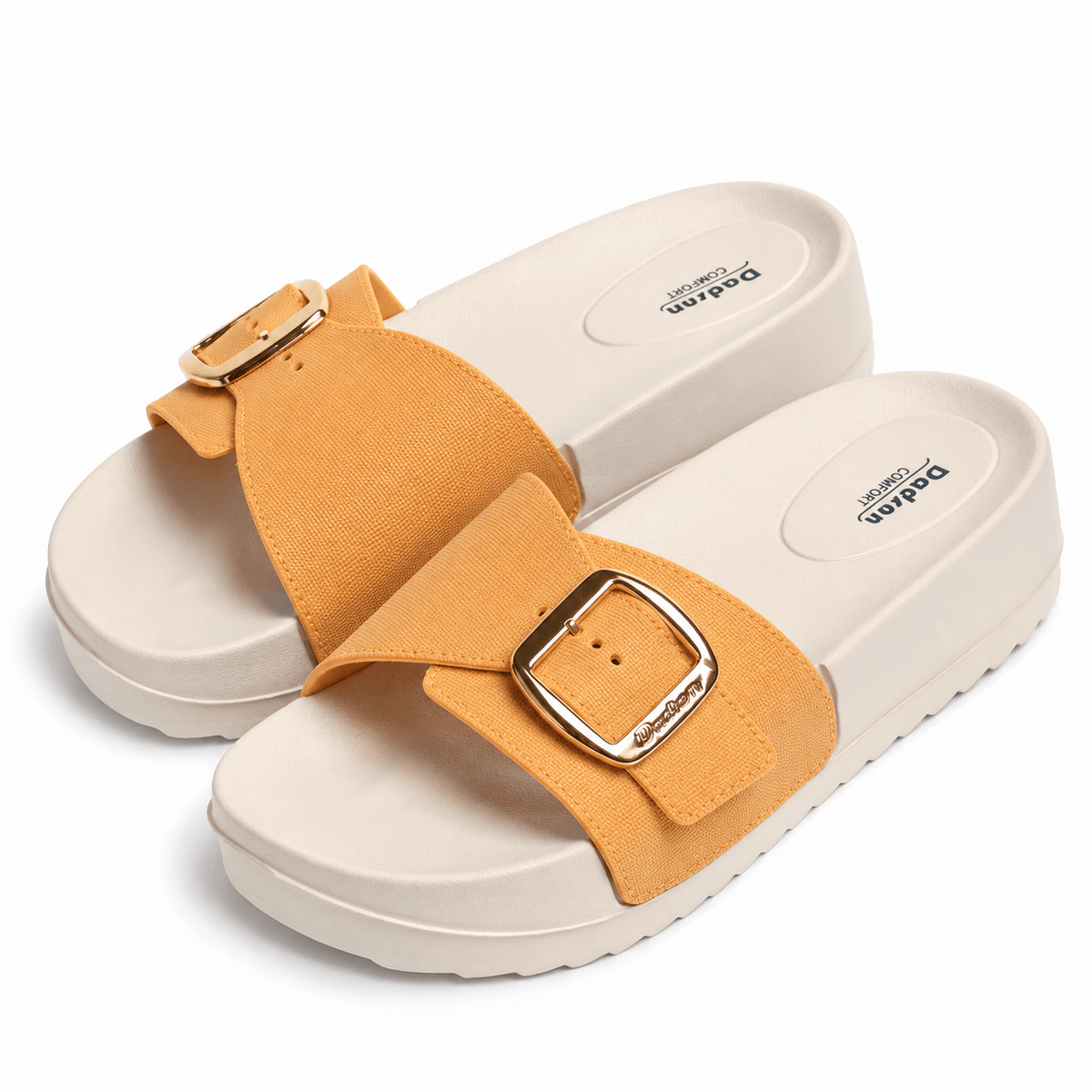 Buckle Platform Slide for Women – Camel | ADABISH