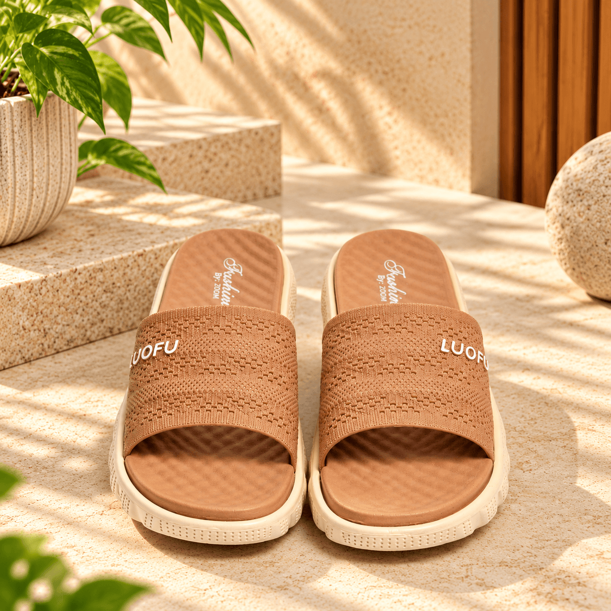 Medicated Slipper with Contoured Footbed for Women – Tan | ADABISH