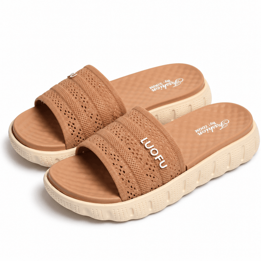 Medicated Slipper with Contoured Footbed for Women – Tan | ADABISH
